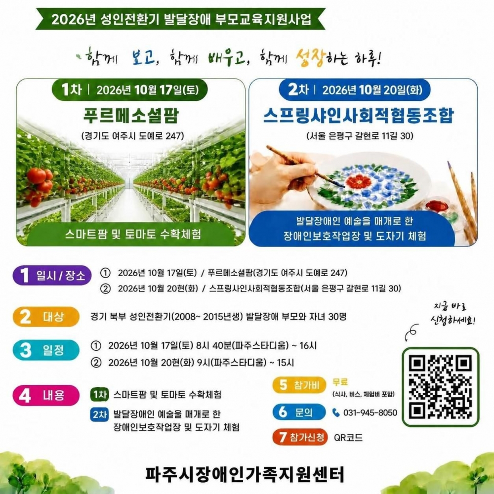 성인전환기 발달장애부모교육지원사업 기관 견학